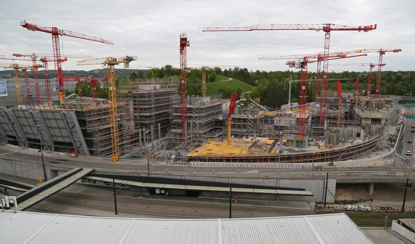 A Precise Dance of Booms and Cranes at “The Circle” in Zurich